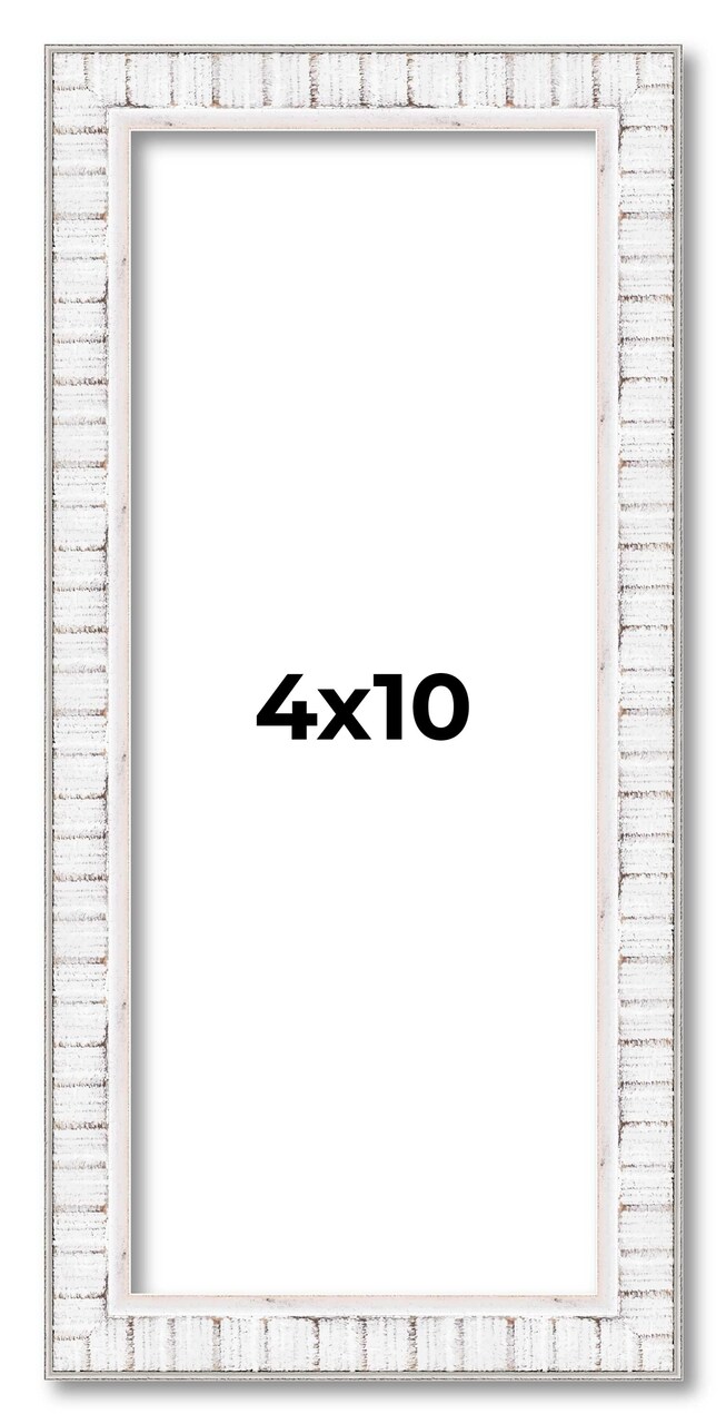 Panoramic Textured White Picture Frame - UV Acrylic, Foam Board Backing, Hanging Hardware
